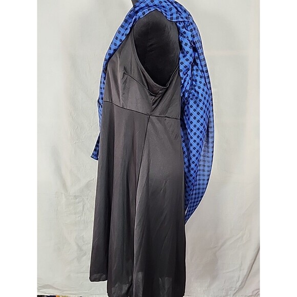 NWT - Torrid Plaid Shirt Dress Sheer w/ Liner Women Size 4 Blue Roll Tab Button - Picture 10 of 12